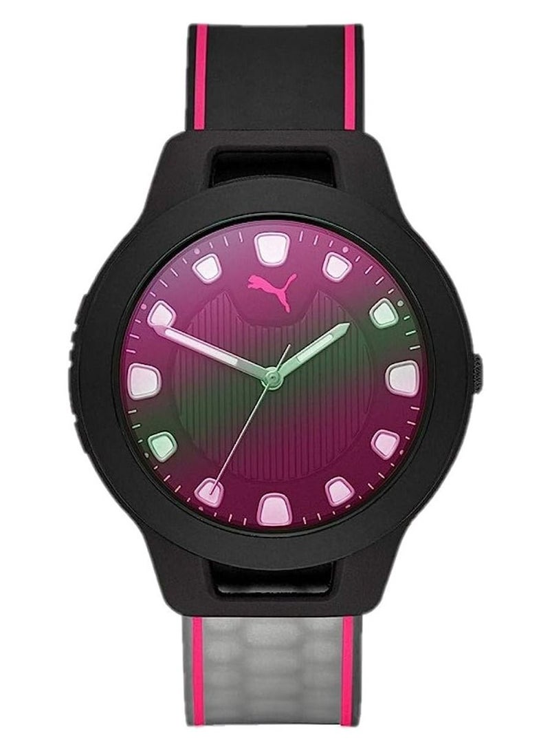 Reset V1 Analog Quartz Watch for Women With Black PU Leather Band - 3 ATM - PU P1026