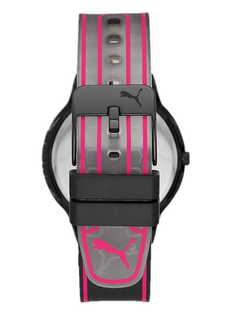 Reset V1 Analog Quartz Watch for Women With Black PU Leather Band - 3 ATM - PU P1026