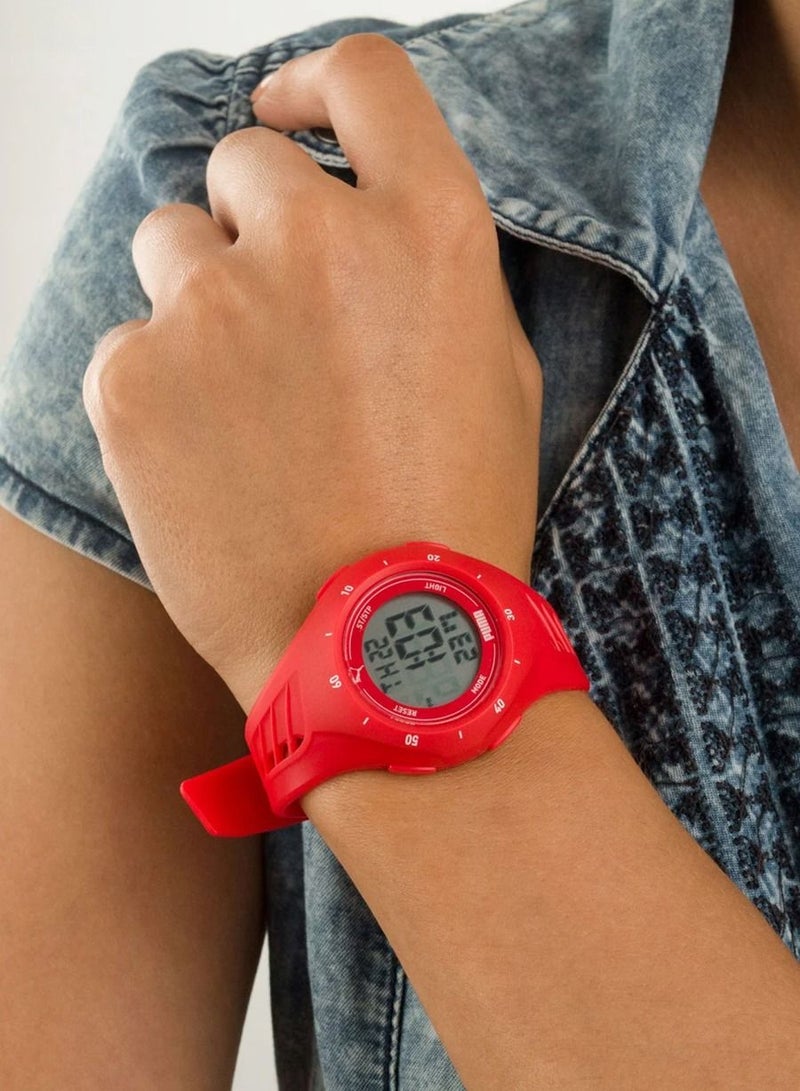 Puma Women 3 Lcd Red Polyurethane Watch PU P6023
