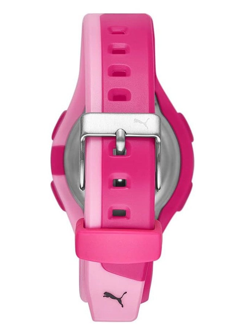 Unisex Digital Watch With Pink Polyurethane Strap - 3 ATM - PU P6008