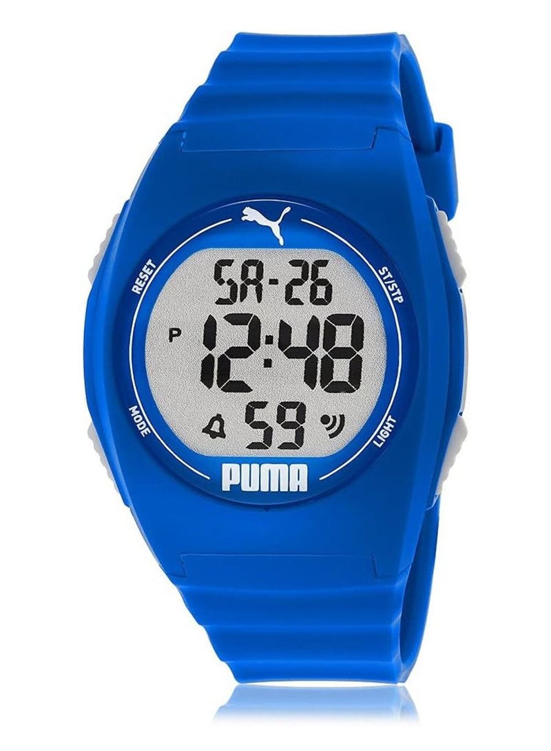 Unisex Digital Watch With Blue Polyurethane Strap - 3 ATM - PU P6013