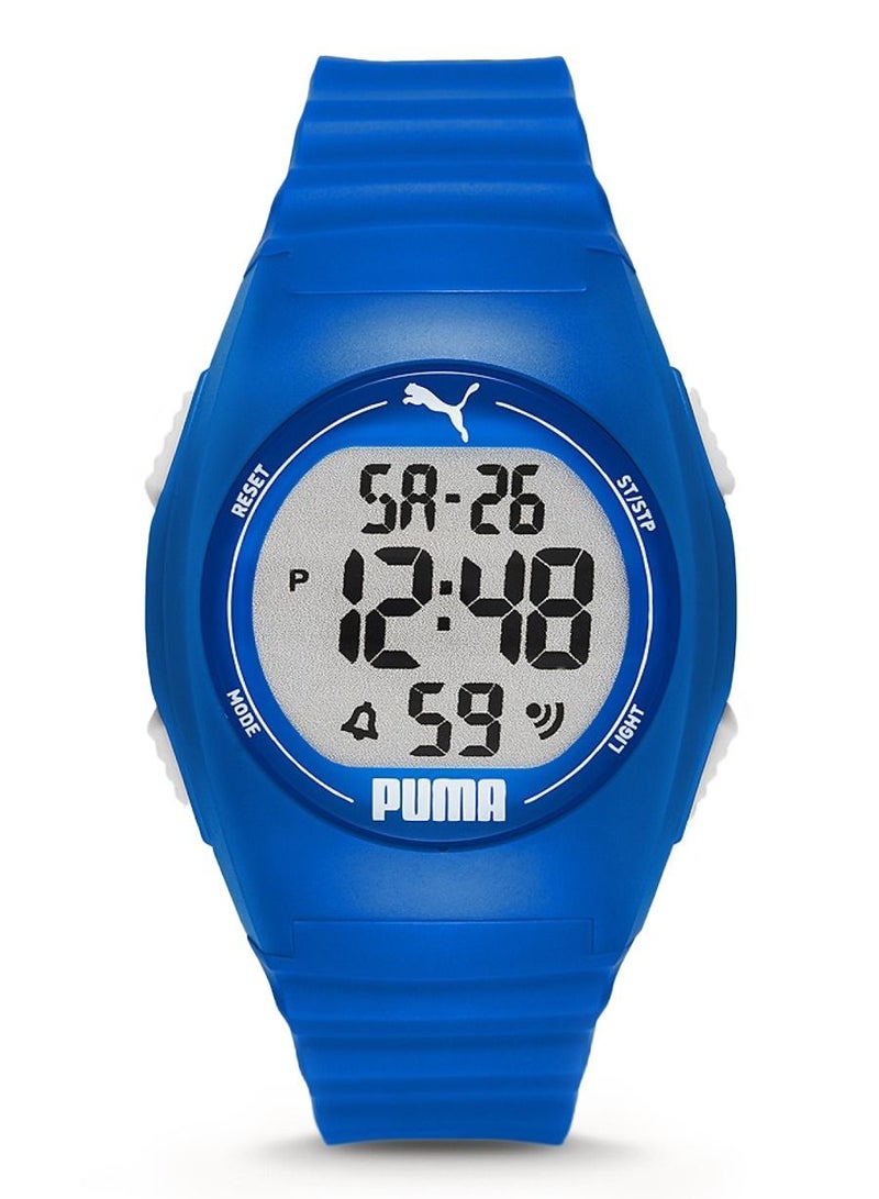 Unisex Digital Watch With Blue Polyurethane Strap - 3 ATM - PU P6013