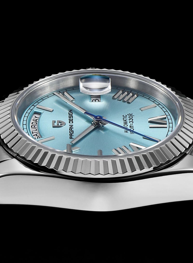 Men's Watches 36mm Automatic Ice Blue Stainless Steel Mechanical Business Sports Luxury Wrist Watch for Men PD-1752