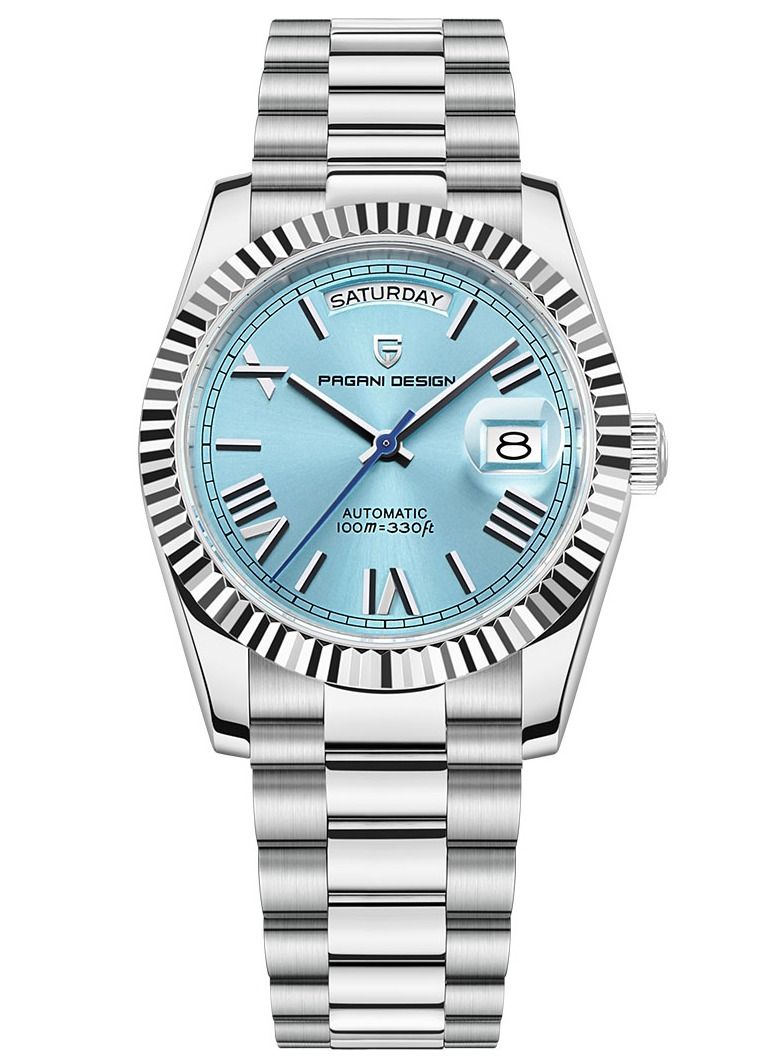 Men's Watches 36mm Automatic Ice Blue Stainless Steel Mechanical Business Sports Luxury Wrist Watch for Men PD-1752