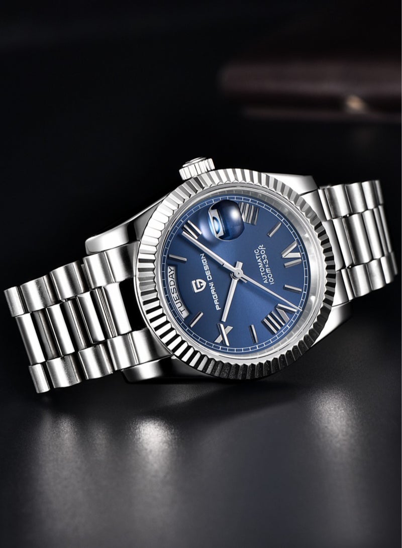 Men's Watches 36mm Automatic Deep Blue Stainless Steel Mechanical Business Sports Luxury Wrist Watch for Men PD-1752