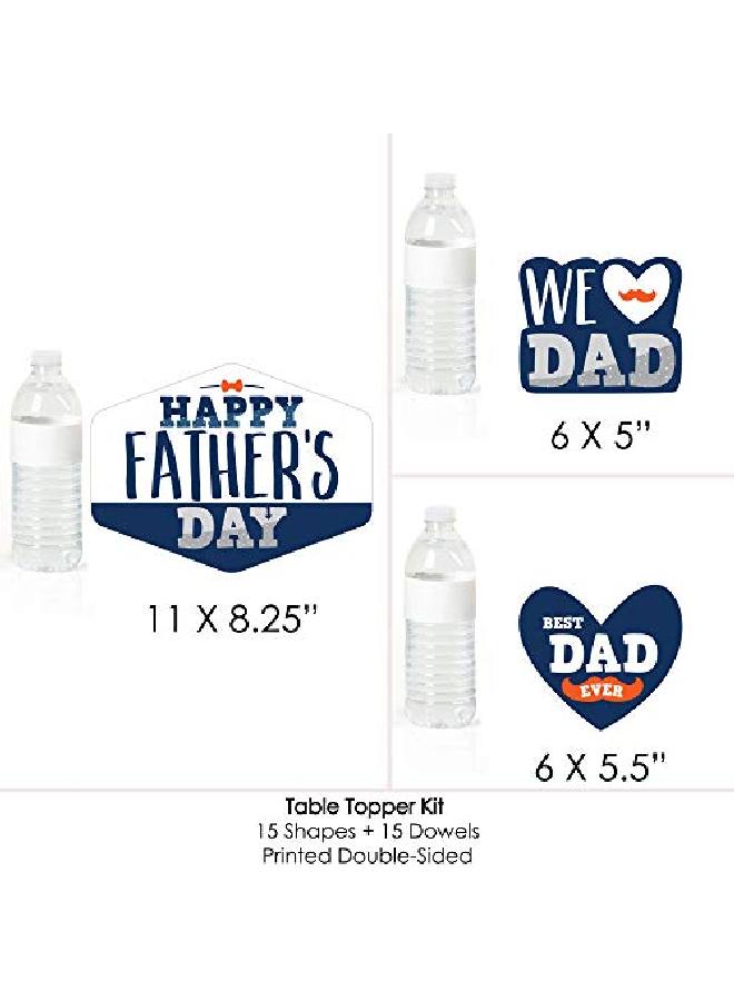 Happy Father'S Day We Love Dad Party Centerpiece Sticks Table Toppers Set Of 15