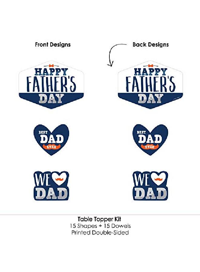 Happy Father'S Day We Love Dad Party Centerpiece Sticks Table Toppers Set Of 15