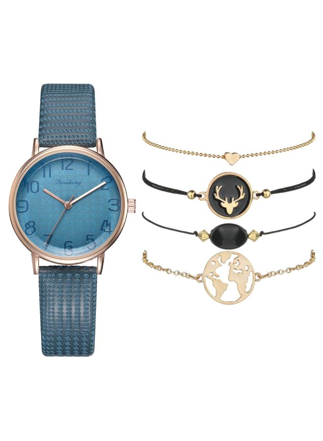 women 5-Piece  Analog Watch And Bracelet Set 197