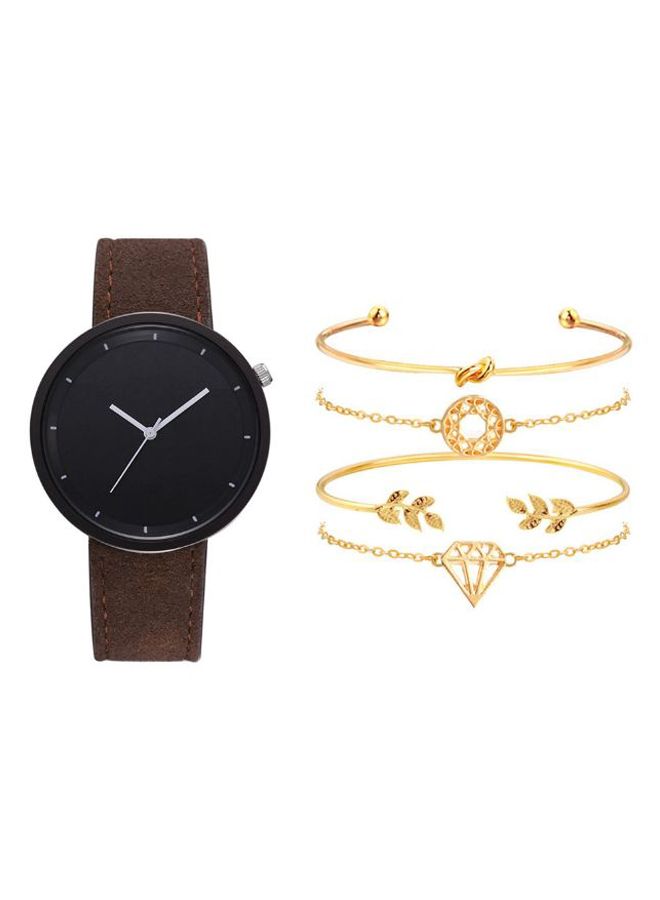 Women's 5-Piece Analog Watch And Bracelet Set 217