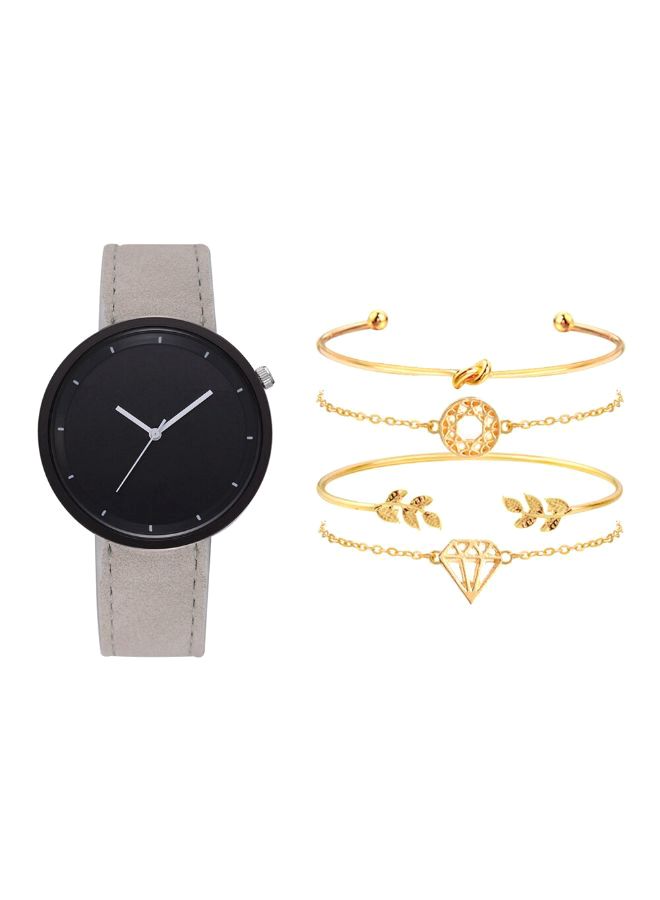 women 5-Piece Analog Watch And Bracelet Set 215