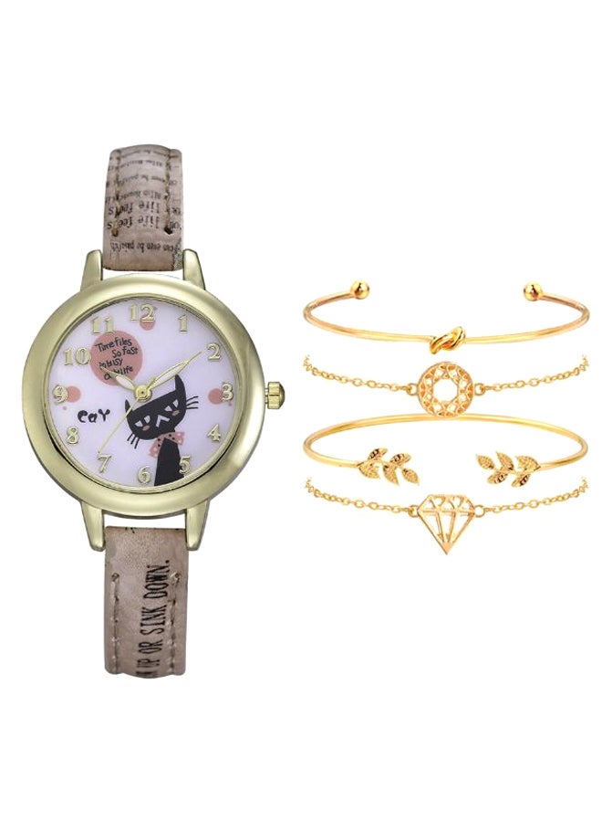 women Analog Watch And Bracelet Set