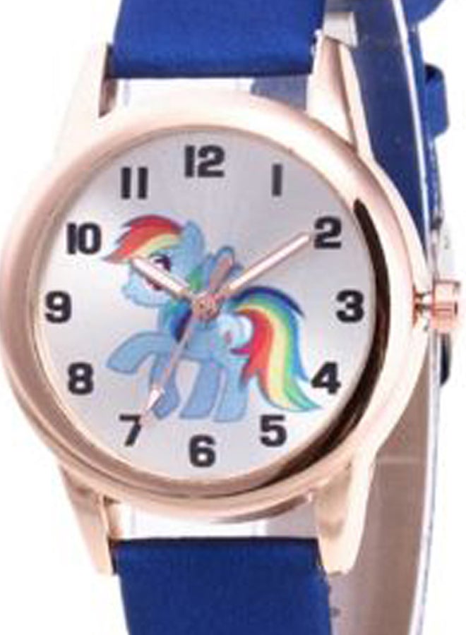 women 5-Piece Unicorn Printed Analog Watch And Bracelet Set 2255