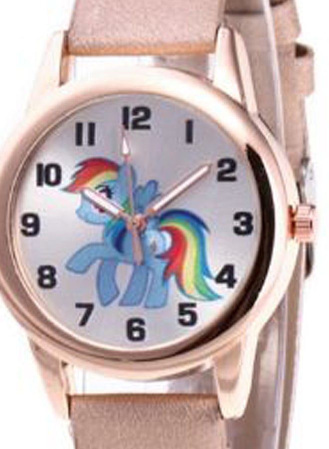 women 5-Piece Unicorn Printed Analog Watch And Bracelet Set 2257