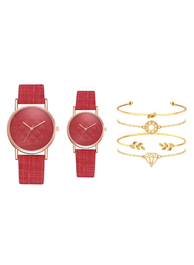 Analog Watch And Bracelet Set