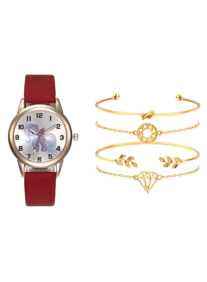 women Analog Watch And Bracelet Set