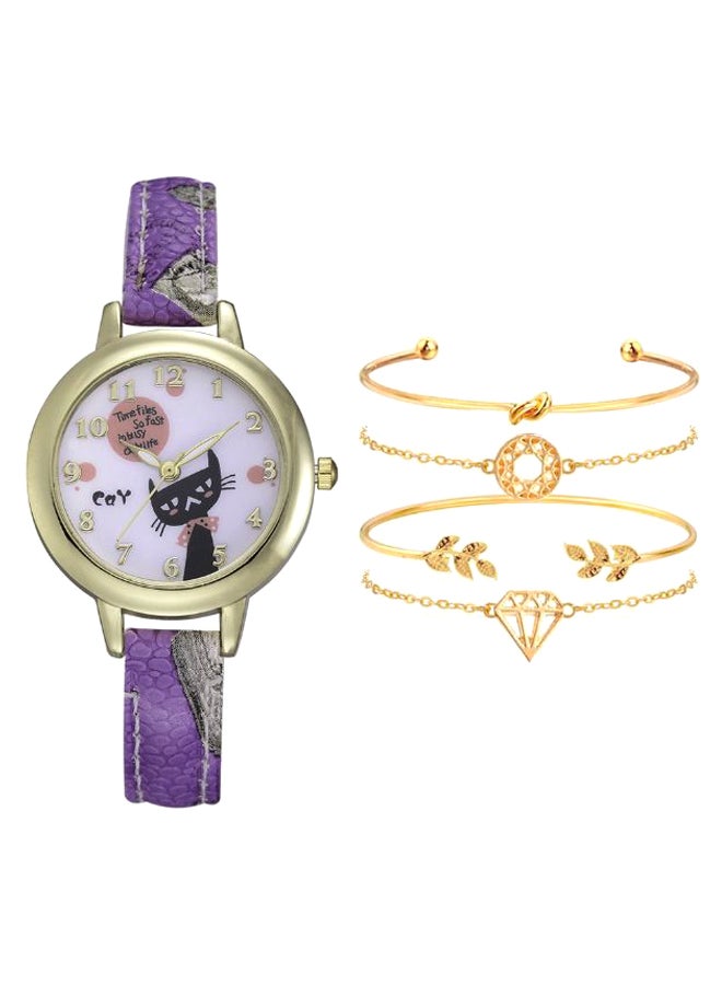 women Analog Watch And Bracelet Set