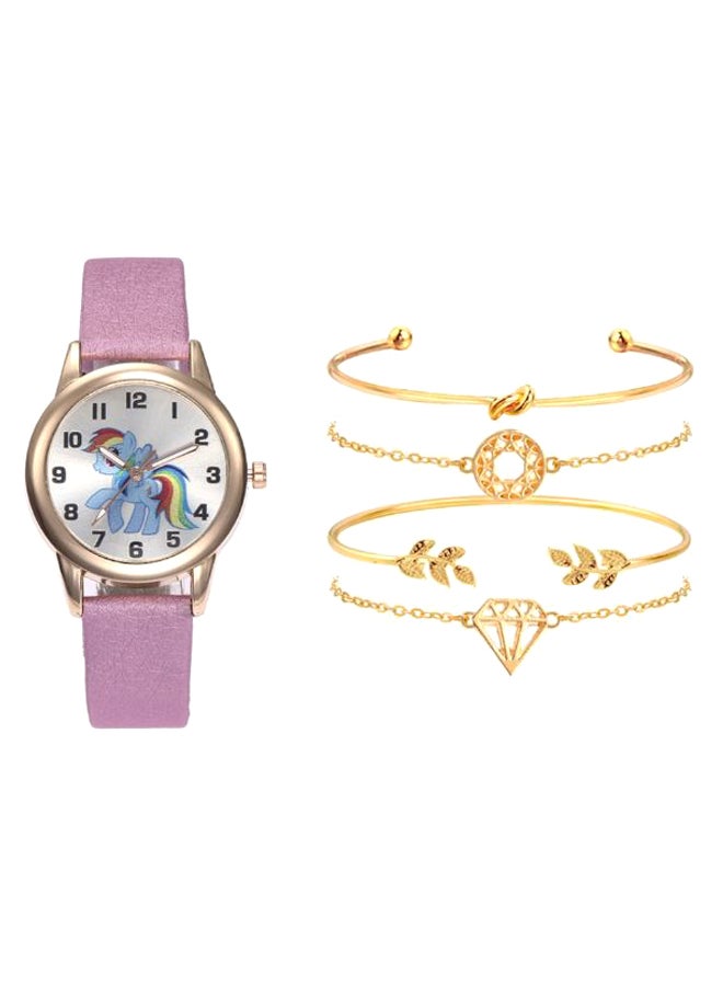 Women's Analog Watch And Bracelet Set