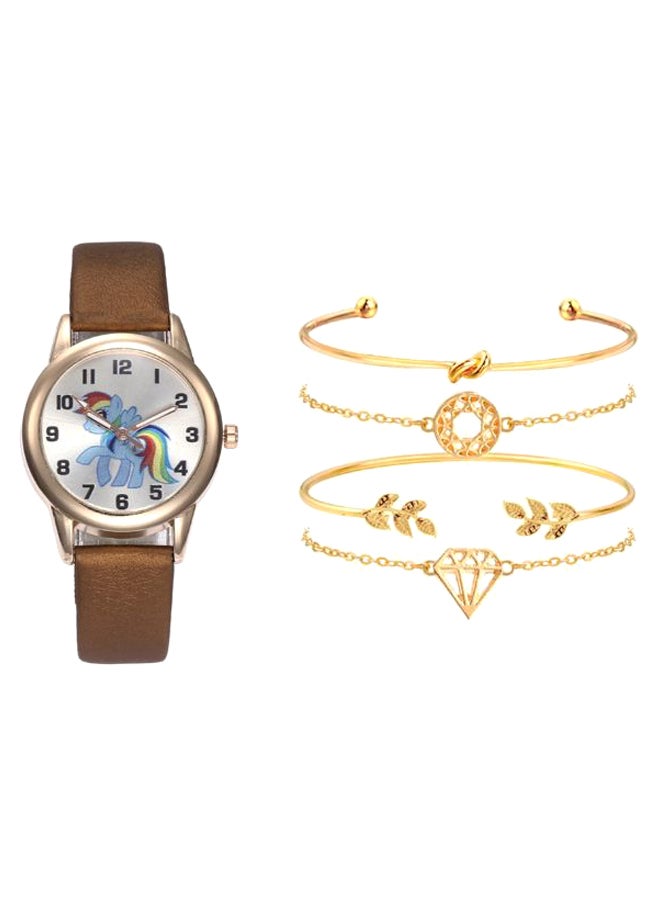 Women's Analog Watch And Bracelet Set