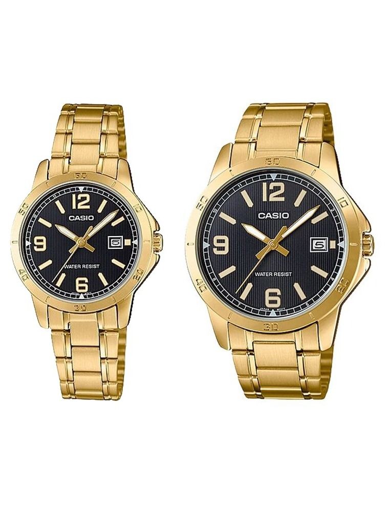 Casio Gold Colour Analog Couple Watch MTP/LTP-V004G-1BUDF