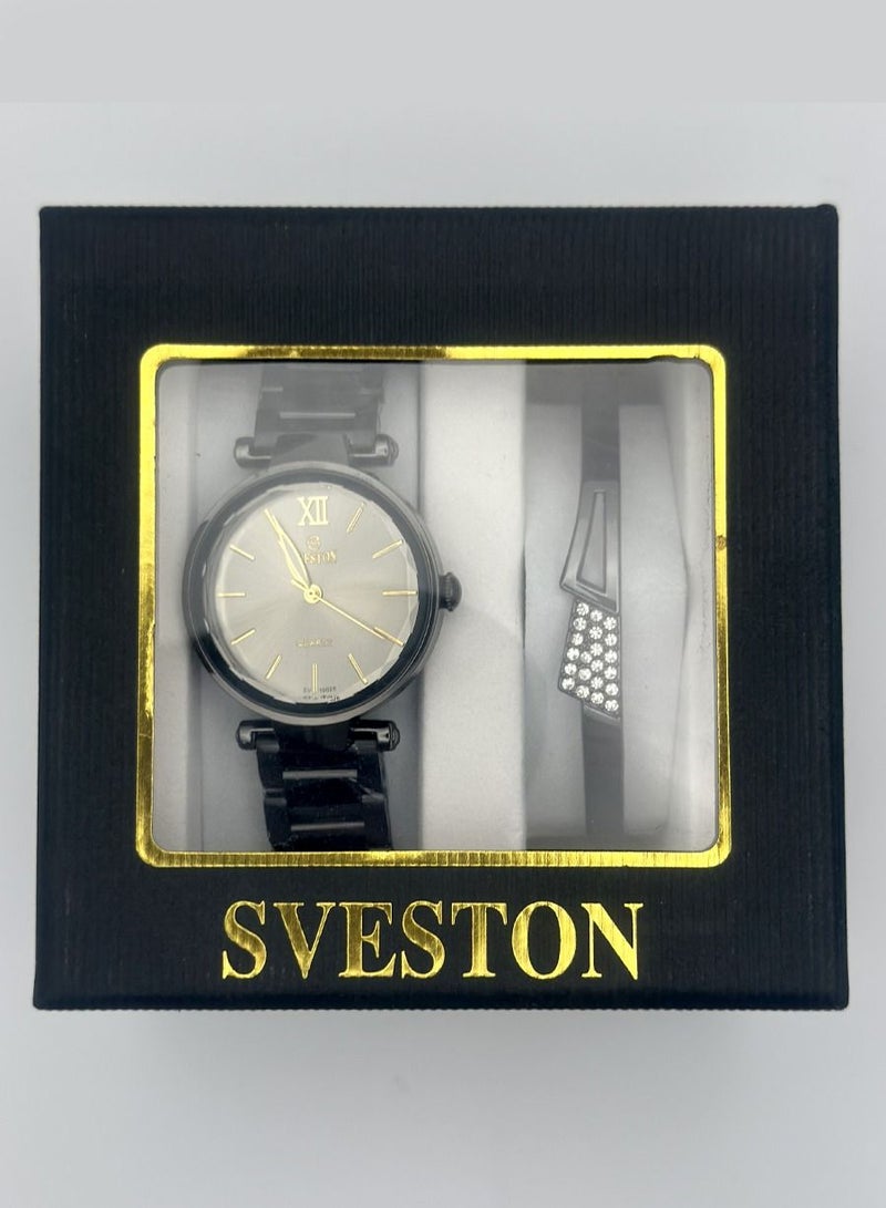 Sveston Womens Stainless Steel Set Watch SV 19026