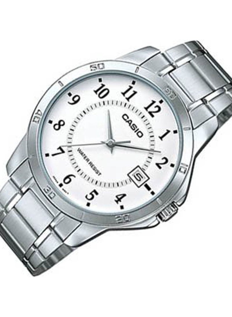 Analog White Dial Stainless Steel Band Couple Watch Set MTP/LTP-V004D-7B