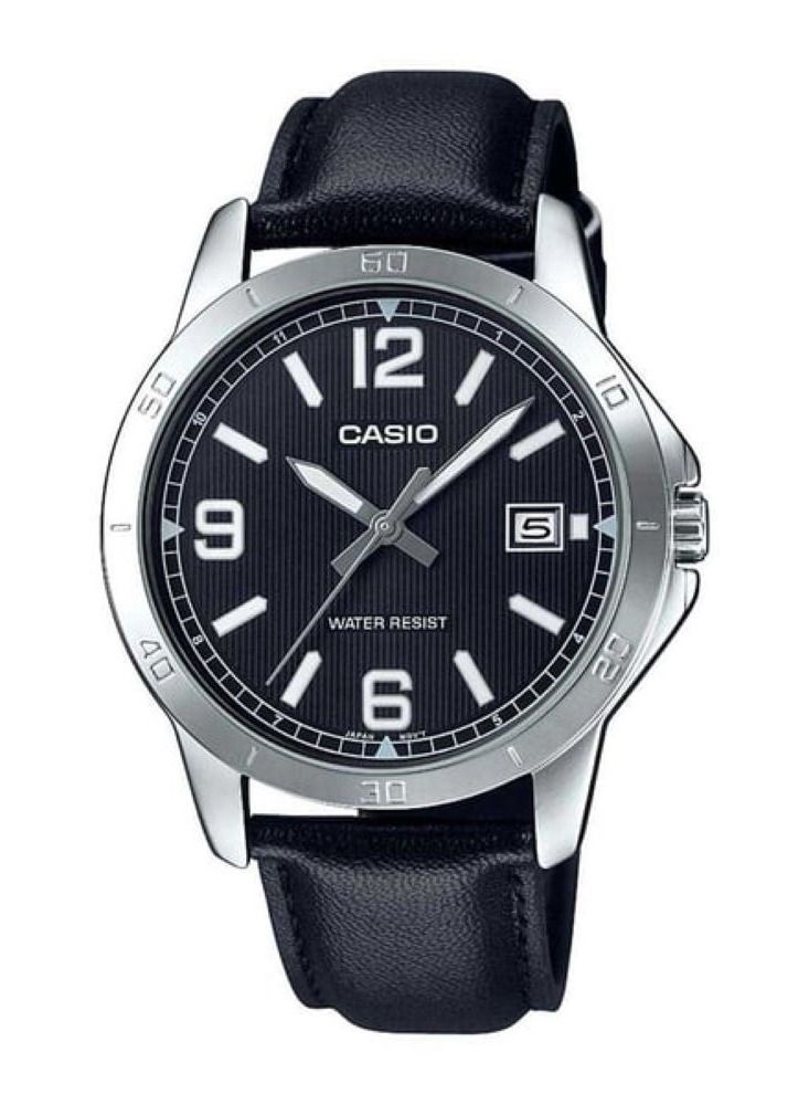 Casio Analog Black Leather Band Couple Watch Set MTP/LTP-V004L-1B