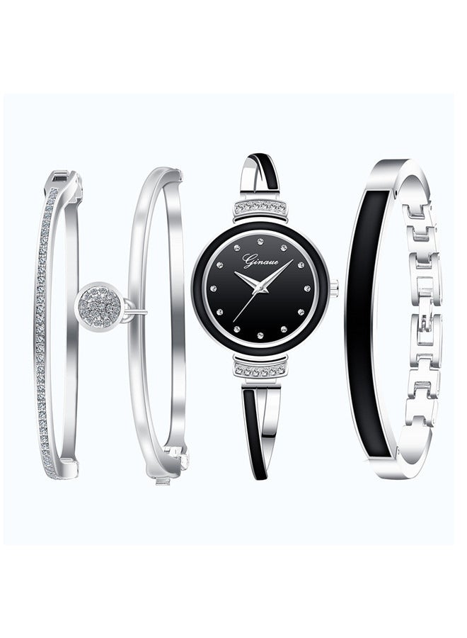 Women's 4-Piece Analog Watch And Bracelet Set