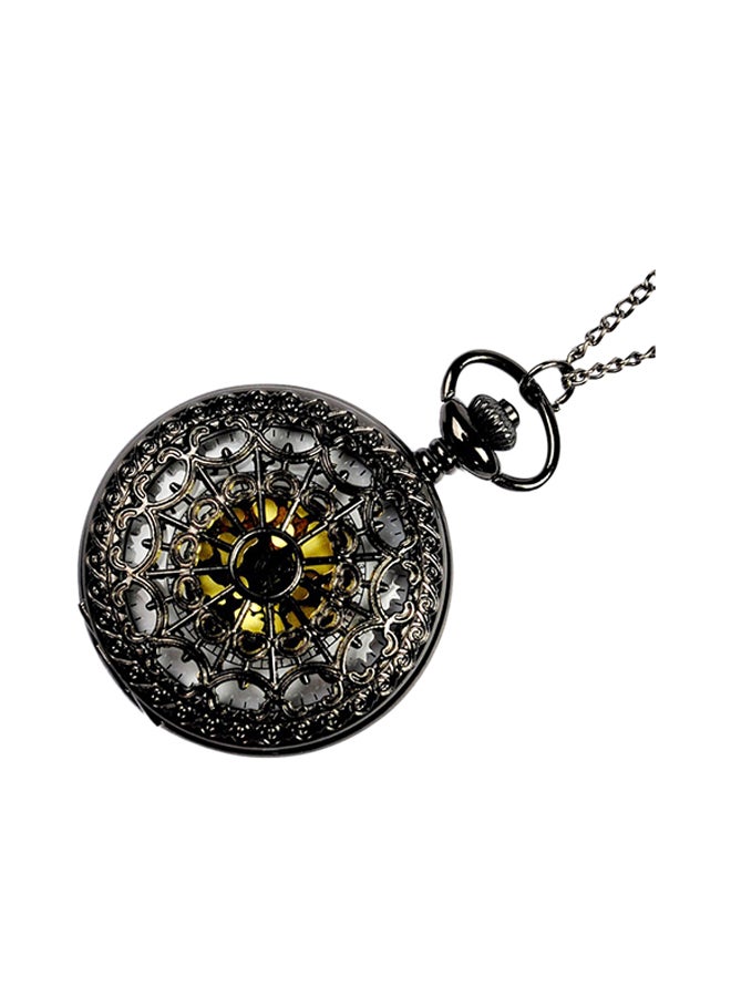 unisex Hollow Out Spider Web Style Alloy Analog Pocket Watch 8028