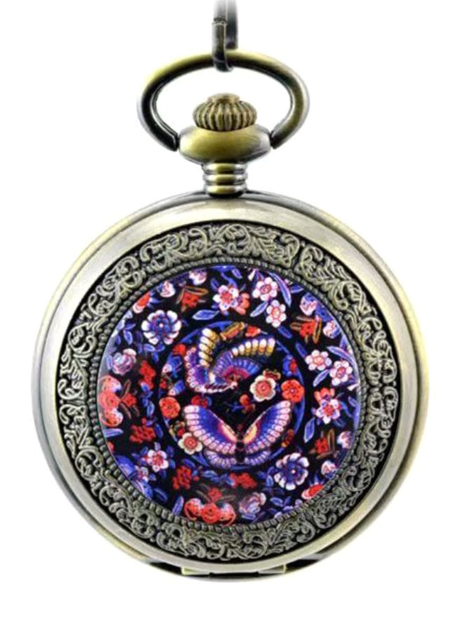 Pendant Roman Number Antiqued Analog Pocket Watch - BH3073