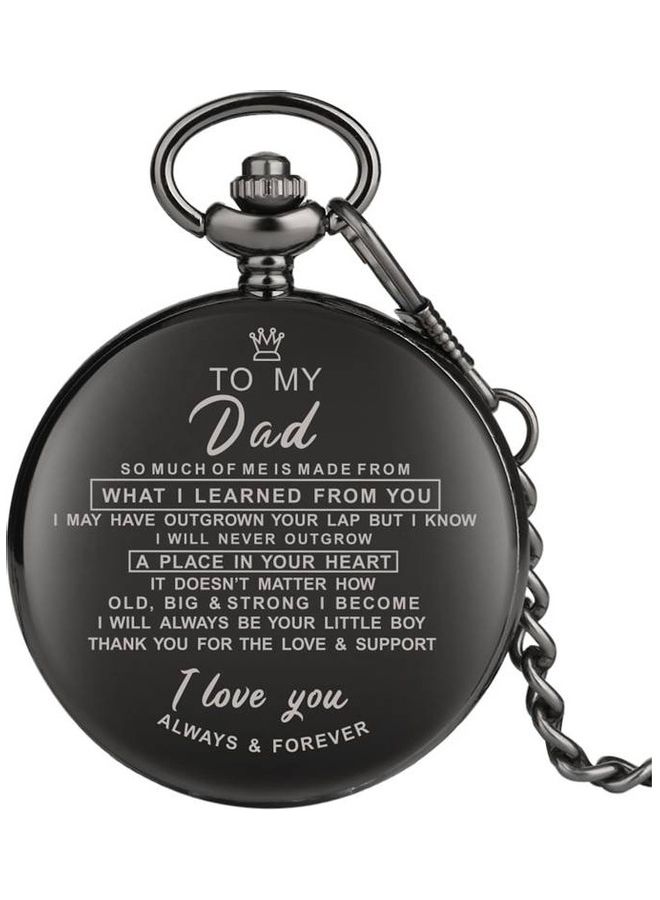 Yash Retro Style I Love You DAD Quartz Pocket Watch