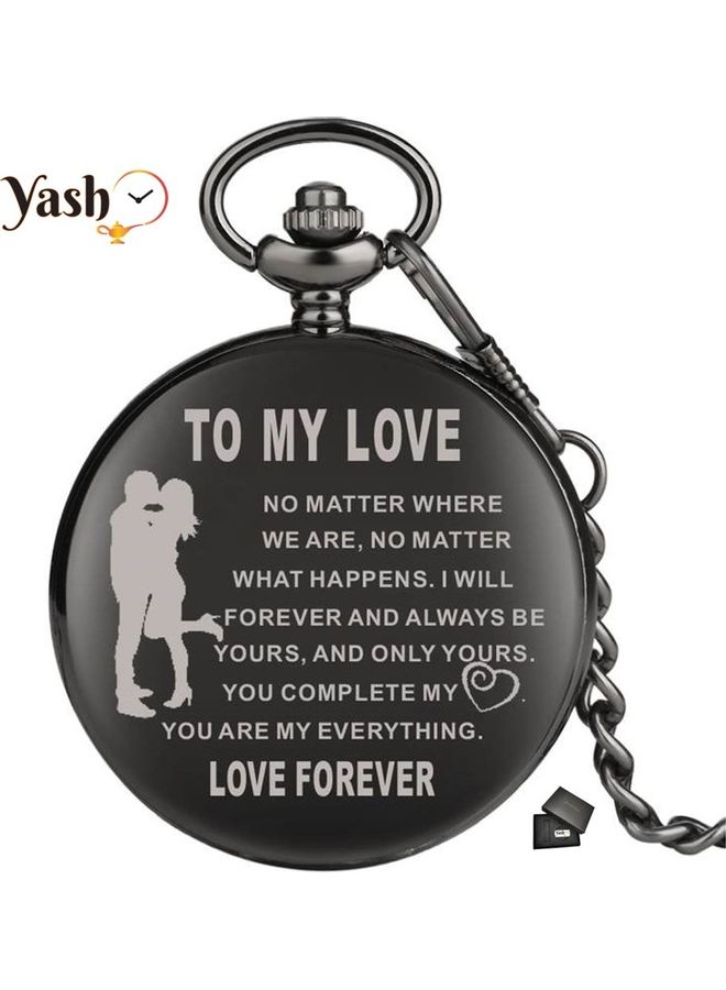 Retro Style Love Forever Quartz Pocket Watch