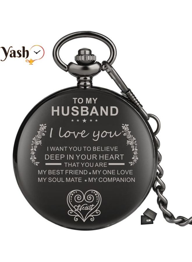 Retro Style I Love You Sweetheart Husband Quartz Pocket Watch