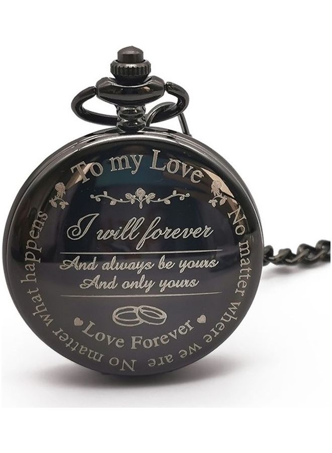 Retro Style Love Forever Quartz Pocket Watch