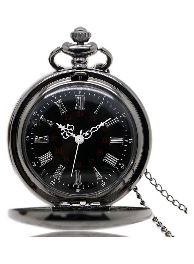 Retro Style Roman Number Engraved Quartz Pocket Watch