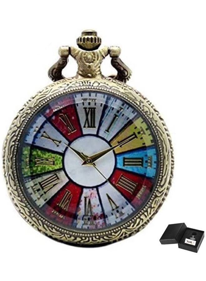 Roman Numeral Design Analog Pocket Watch