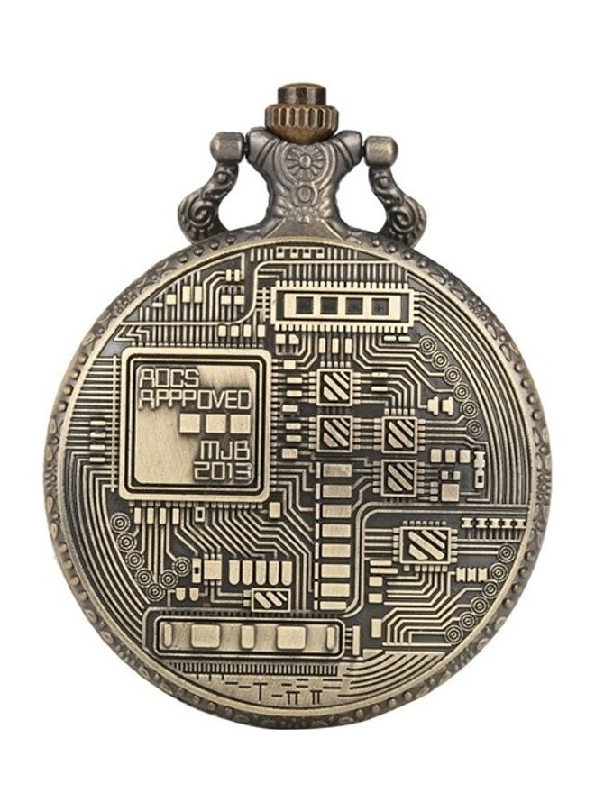 Bitcoin Engraved Analog Pocket Watch