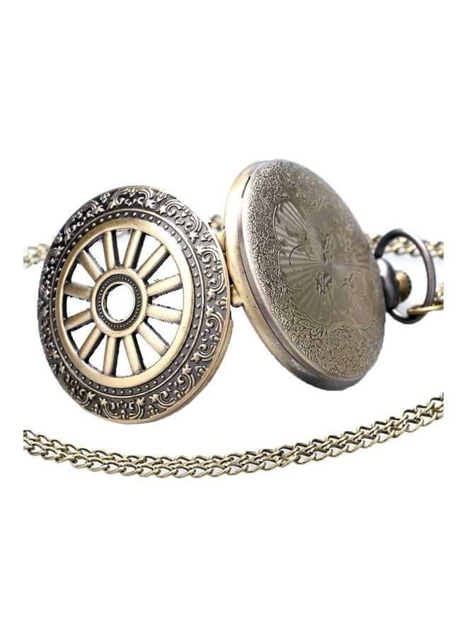 unisex Wheel Designed Quartz Pocket Watch