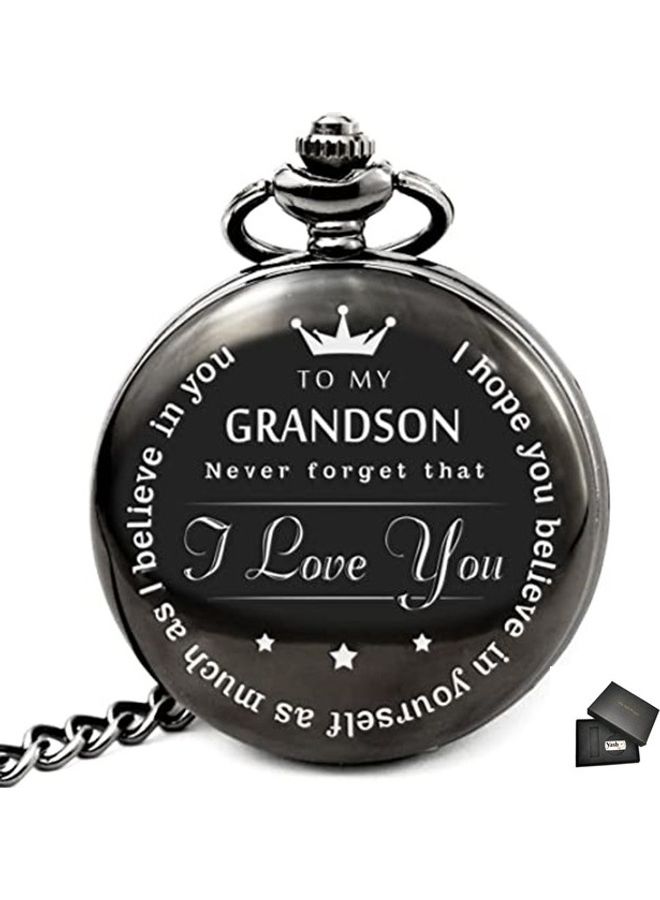 unisex I Love You Grandson Quartz Pocket Watch