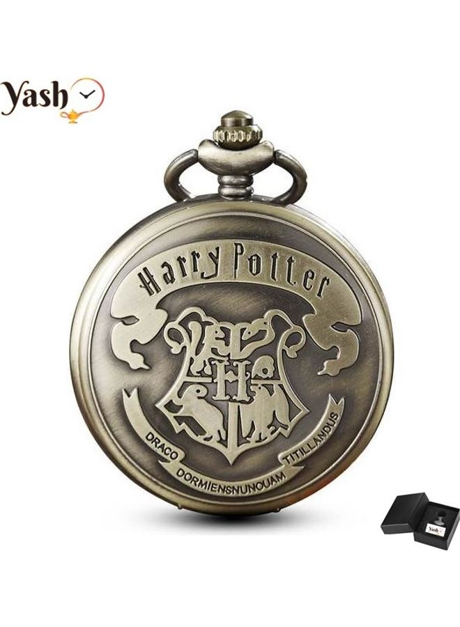 HP Theme Quartz Black Pocket Watch