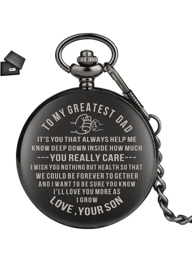 To My Greatest Dad Themed Quartz Pocket Watch With Chain