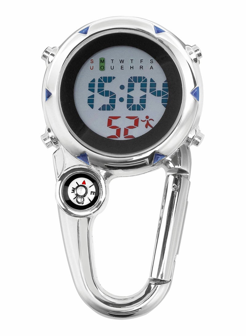 Carabiner Digital Watch, Clip on Quartz Watch, Waterproof and Shockproof Pocket Fob Watch