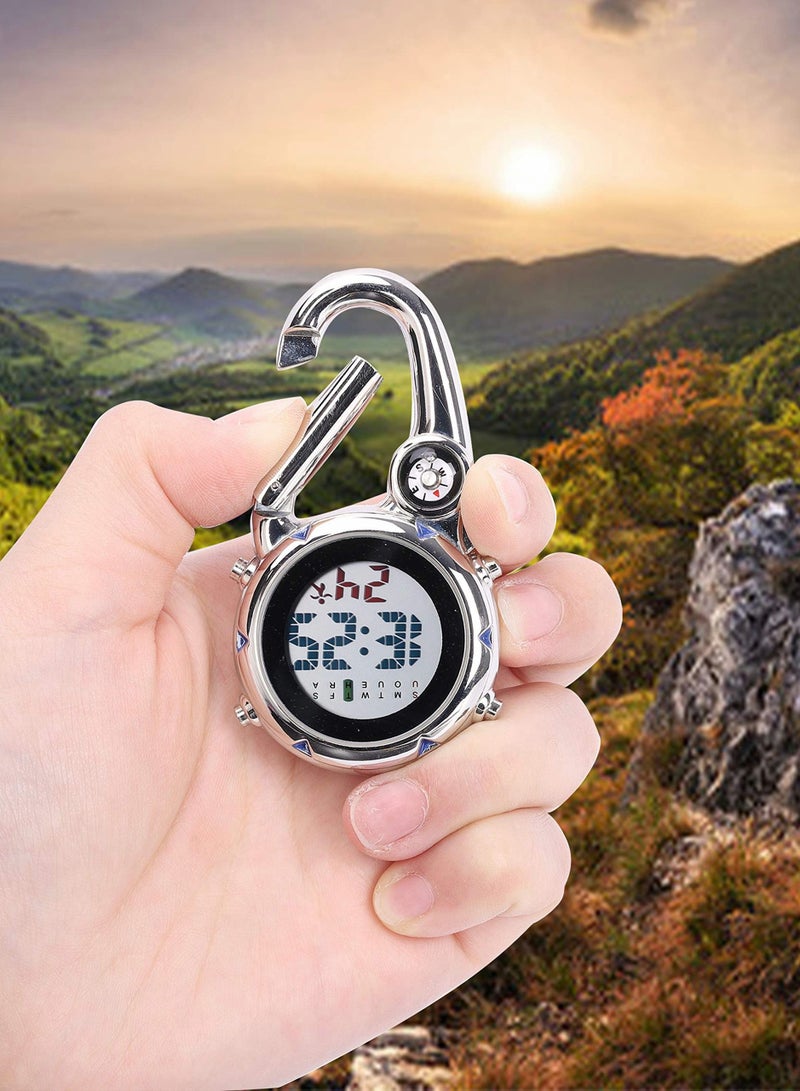 Carabiner Digital Watch, Clip on Quartz Watch, Waterproof and Shockproof Pocket Fob Watch