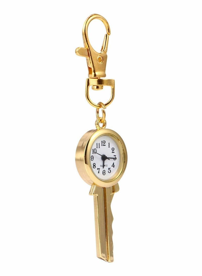 Pocket Watches - Vintage Quartz Watch Keychain Round Clocks Portable Hanging Pendant