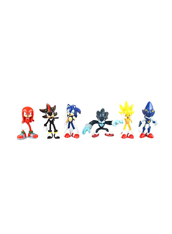 6-Piece Sonic Miniature Toy Set SM-02 2.5x2.5x7centimeter