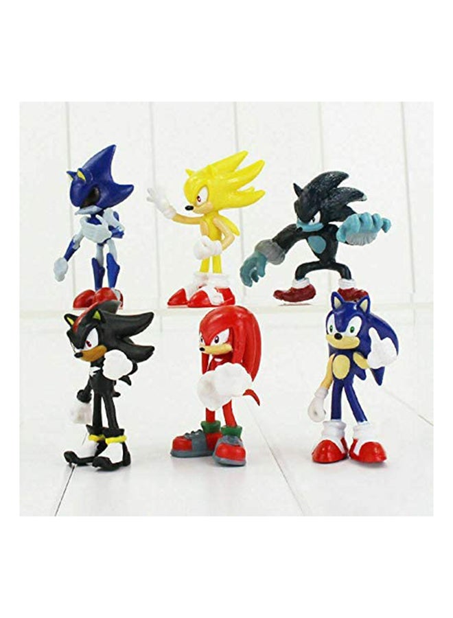 6-Piece Sonic Miniature Toy Set SM-02 2.5x2.5x7centimeter