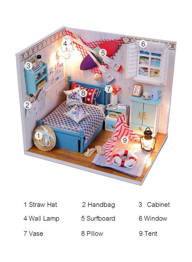 Miniature DIY Wooden Dollhouse With Furniture