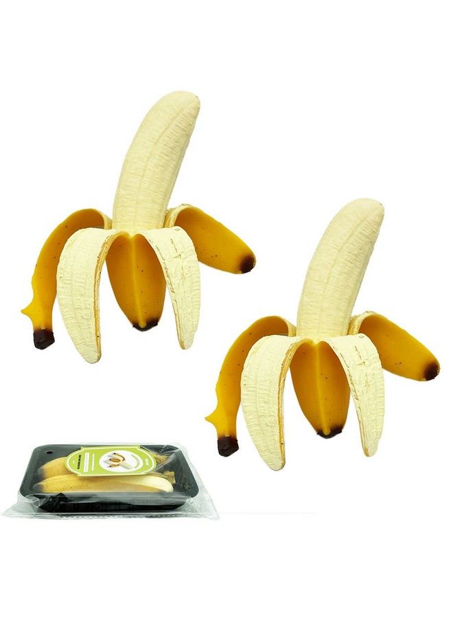 Pack Of 2 Squishy Banana Toys Simulation Banana Squishy Squeeze Toys, Eutreec Super Soft Stress Relief Spotted Peeled Banana Party Favors For Kids Toy For Boys Girls Adults April Fool Day