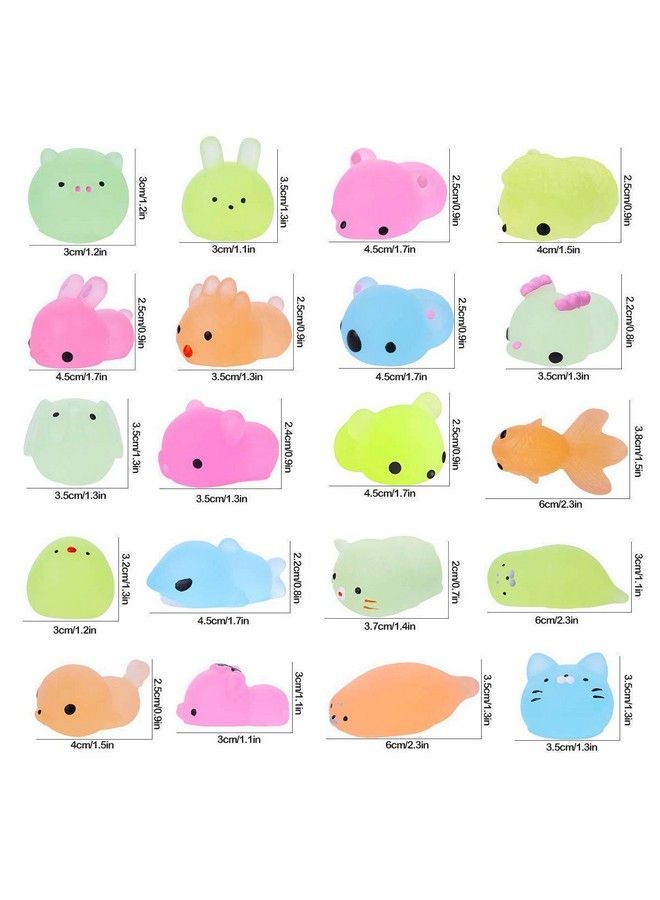 Mochi Squishy Toys Glow In The Dark For Party Favors 30 Pack Mini Kawaii Cute Animal Squishies Stress Relief Squishy Animals Mochi Cat Squishy With Gift Box