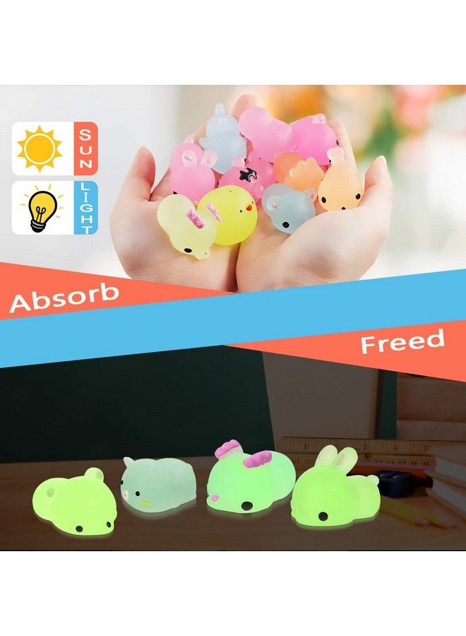 Mochi Squishy Toys Glow In The Dark For Party Favors 30 Pack Mini Kawaii Cute Animal Squishies Stress Relief Squishy Animals Mochi Cat Squishy With Gift Box