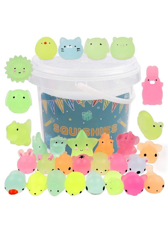 23 Pack Squishies Mochi Squishy Toys Glow In The Dark Party Favors For Kids Mini Kawaii Squishies Mochi Animals Stress Relief Squishy Pack Squishy Cat Squishys With Storage Box